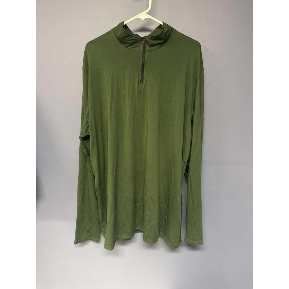 Real Essentials XL Green 1/4 Zip Long Sleeve Performance Shirt